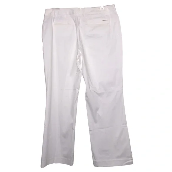 NWT NY & COMPANY 7th Avenue White Cotton Sateen Mid-Rise Bootcut Pants SIze 12P - Picture 2 of 10